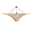 GloboStar® PALERMO 02309 Boho Φωτιστικό Οροφής Πλέγμα Μονόφωτο 1 x E27 IP20 Μπεζ Ξύλο - Μ150 x Π150 x Υ78cm
