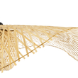 GloboStar® CINNABAR 01838 Boho Κρεμαστό Φωτιστικό Πλέγμα Μονόφωτο 1 x E27 IP20 Μπεζ Ξύλο - Μ100 x Π100 x Υ21cm