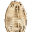 GloboStar® HASUMI 01956 Boho Επιτραπέζιο Φωτιστικό Πορτατίφ Μονόφωτο 1 x E27 AC220-240V IP20 - Φ23 x Υ40cm - Μπεζ Ξύλινο Ρατάν Πλέγμα με Μπεζ Καπέλο