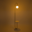 GloboStar® CORDELIA 02025 Μοντέρνο Επιδαπέδιο Φωτιστικό Μονόφωτο 1 x E27 IP20 Χρυσό Αλουμίνιο, Λευκό Γυαλί με Λευκό Μάρμαρο - Μ30 x Π38 x Υ180cm