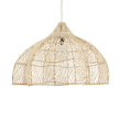 GloboStar® ADEJE 02211 Boho Κρεμαστό Φωτιστικό Πλέγμα Μονόφωτο 1 x E27 IP20 Μπεζ Ξύλο - Μ80 x Π80 x Υ55cm