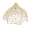 GloboStar® ADEJE 02211 Boho Κρεμαστό Φωτιστικό Πλέγμα Μονόφωτο 1 x E27 IP20 Μπεζ Ξύλο - Μ80 x Π80 x Υ55cm
