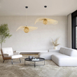 GloboStar® CINNABAR 01838 Boho Κρεμαστό Φωτιστικό Πλέγμα Μονόφωτο 1 x E27 IP20 Μπεζ Ξύλο - Μ100 x Π100 x Υ21cm
