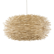 GloboStar® MINORCA 01786 Boho Κρεμαστό Φωτιστικό Πλέγμα Μονόφωτο 1 x E27 IP20 Μπεζ Ξύλο - Μ100 x Π100 x Υ45cm