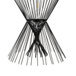 GloboStar® YOSHI 01929 Boho Κρεμαστό Φωτιστικό Πλέγμα Μονόφωτο 1 x E27 IP20 Μαύρο Ξύλο - Μ35 x Π35 x Υ60cm