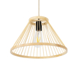GloboStar® TYGEE 01930 Boho Κρεμαστό Φωτιστικό Πλέγμα Μονόφωτο 1 x E27 IP20 Μπεζ Ξύλο - Μ35 x Π35 x Υ22cm
