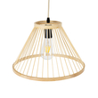 GloboStar® TYGEE 01930 Boho Κρεμαστό Φωτιστικό Πλέγμα Μονόφωτο 1 x E27 IP20 Μπεζ Ξύλο - Μ35 x Π35 x Υ22cm