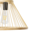 GloboStar® TYGEE 01930 Boho Κρεμαστό Φωτιστικό Πλέγμα Μονόφωτο 1 x E27 IP20 Μπεζ Ξύλο - Μ35 x Π35 x Υ22cm