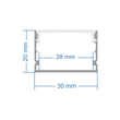 GloboStar® SURFACE-PROFILE 70824-1M Προφίλ Αλουμινίου - Βάση & Ψύκτρα Ταινίας LED με Λευκό Γαλακτερό Κάλυμμα - Επιφανειακή Χρήση - Πατητό Κάλυμμα - Ασημί - 1 Μέτρο - Μ100 x Π3 x Υ2cm