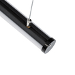 GloboStar® SURFACEPENDANT-PROFILE 70854-1M Προφίλ Αλουμινίου - Βάση & Ψύκτρα Ταινίας LED με Λευκό Γαλακτερό Κάλυμμα - Επιφανειακή & Κρεμαστή Χρήση - Πατητό Κάλυμμα - Μαύρο - 1 Μέτρο - Μ100 x Φ3cm