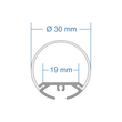 GloboStar® SURFACEPENDANT-PROFILE 70854-1M Προφίλ Αλουμινίου - Βάση & Ψύκτρα Ταινίας LED με Λευκό Γαλακτερό Κάλυμμα - Επιφανειακή & Κρεμαστή Χρήση - Πατητό Κάλυμμα - Μαύρο - 1 Μέτρο - Μ100 x Φ3cm