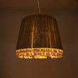 GloboStar® PUERTORICO 02093 Boho Κρεμαστό Φωτιστικό Καμπάνα Τρίφωτο 3 x E27 IP20 Μπεζ & Λευκό Σχοινί - Μ80 x Π80 x Υ80cm