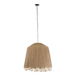 GloboStar® PUERTORICO 02093 Boho Κρεμαστό Φωτιστικό Καμπάνα Τρίφωτο 3 x E27 IP20 Μπεζ & Λευκό Σχοινί - Μ80 x Π80 x Υ80cm