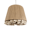 GloboStar® PUERTORICO 02093 Boho Κρεμαστό Φωτιστικό Καμπάνα Τρίφωτο 3 x E27 IP20 Μπεζ & Λευκό Σχοινί - Μ80 x Π80 x Υ80cm