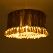 GloboStar® PUERTORICO 02094 Boho Κρεμαστό Φωτιστικό Καπέλο Μονόφωτο 1 x E27 IP20 Μπεζ & Λευκό Σχοινί - Μ50 x Π50 x Υ27cm