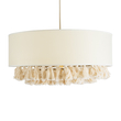 GloboStar® GINGER 02100 Boho Κρεμαστό Φωτιστικό Καπέλο Μονόφωτο 1 x E27 IP20 Μπεζ Ύφασμα με Μπεζ Σχοινί - Μ50 x Π50 x Υ25cm