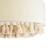 GloboStar® GINGER 02100 Boho Κρεμαστό Φωτιστικό Καπέλο Μονόφωτο 1 x E27 IP20 Μπεζ Ύφασμα με Μπεζ Σχοινί - Μ50 x Π50 x Υ25cm
