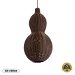 GloboStar® KINGSTOWN 02169 Boho Κρεμαστό Φωτιστικό Πλέγμα Μονόφωτο 1 x E27 IP20 Καφέ Ξύλο - Μ30 x Π30 x Υ60cm