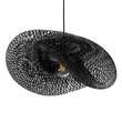 GloboStar® MEXICO 02201 Boho Κρεμαστό Φωτιστικό Πλέγμα Μονόφωτο 1 x E27 IP20 Μαύρο Ξύλο - Μ65 x Π45 x Υ18cm