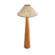 GloboStar® MASPALOMAS 02292 Boho Επιδαπέδιο Φωτιστικό Μονόφωτο 1 x E27 IP20 Καφέ Ξύλο με Μπεζ Ύφασμα - Μ55 x Π55 x Υ145cm