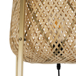 GloboStar® MEILANI 02301 Boho Επιδαπέδιο Φωτιστικό Μονόφωτο 1 x E27 IP20 Χρυσό Μέταλλο με Μπεζ Ξύλο - Μ40 x Π40 x Υ150cm