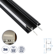 GloboStar® SURFACE-PROFILE 70845-3M Προφίλ Αλουμινίου - Βάση & Ψύκτρα Ταινίας LED με Λευκό Γαλακτερό Κάλυμμα - Επιφανειακή Χρήση Δημιουργίας Κρυφού Φωτισμού Πάνω/Κάτω - Πατητό Κάλυμμα - Μαύρο - 3 Μέτρα - Μ300 x Π5 x Υ1.7cm