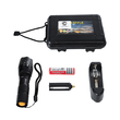 GloboStar® 79041 Φορητός Φακός Χειρός XM-L2 LED CREE 10W με Επαναφορτιζόμενη Μπαταρία 3000mAh & Φορτιστή Πρίζας - Zoom x1 έως x2000 - Ψυχρό Λευκό 6000K - Φ4 x Υ13.5cm