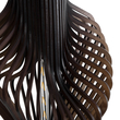 GloboStar® MIHIRO 02151 Boho Επιδαπέδιο Φωτιστικό Μονόφωτο 1 x E27 IP20 Καφέ Ξύλο με Μαύρο Μέταλλο - Μ48 x Π48 x Υ120cm