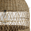 GloboStar® SAINTLUCIA 02161 Boho Κρεμαστό Φωτιστικό Πλεγμα Μονόφωτο 1 x E27 IP20 Μπεζ Ράφια - Μ66 x Π66 x Υ120cm