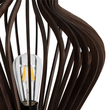 GloboStar® MIHIRO 02177 Boho Επιτραπέζιο Φωτιστικό Μονόφωτο 1 x E27 AC220-240V IP20 - Φ33 x Υ57cm - Καφέ Σκούρο Ξύλινο με Μαύρη Μεταλλική Βάση Πλέγμα