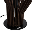 GloboStar® MIHIRO 02177 Boho Επιτραπέζιο Φωτιστικό Μονόφωτο 1 x E27 AC220-240V IP20 - Φ33 x Υ57cm - Καφέ Σκούρο Ξύλινο με Μαύρη Μεταλλική Βάση Πλέγμα