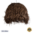 GloboStar® GUADELOUPE 02295 Boho Κρεμαστό Φωτιστικό Καμπάνα Μονόφωτο 1 x E27 IP20 Καφέ Ράφια - Μ120 x Π120 x Υ100cm