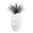 GloboStar® Artificial Garden PORTOFINO 20730 Επιδαπέδιο Πολυεστερικό Τσιμεντένιο Κασπώ Γλάστρα - Flower Pot Λευκό Φ50 x Υ80cm