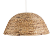 GloboStar® MANGATA 01848 Boho Κρεμαστό Φωτιστικό Καμπάνα Μονόφωτο 1 x E27 IP20 Καφέ Ξύλο - Μ90 x Π90 x Υ40cm