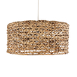 GloboStar® MANGATA 01849 Boho Κρεμαστό Φωτιστικό Καμπάνα Μονόφωτο 1 x E27 IP20 Καφέ Ξύλο - Μ60 x Π60 x Υ28cm