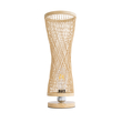 GloboStar® ROWAN 01994 Boho Επιτραπέζιο Φωτιστικό Μονόφωτο 1 x E27 AC220-240V IP20 - Φ17 x Υ42cm - Μπεζ Ξύλινο Μπαμπού Πλέγμα