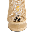 GloboStar® ROWAN 01994 Boho Επιτραπέζιο Φωτιστικό Μονόφωτο 1 x E27 AC220-240V IP20 - Φ17 x Υ42cm - Μπεζ Ξύλινο Μπαμπού Πλέγμα