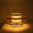 GloboStar® SORENIA 02003 Boho Επιδαπέδιο Φωτιστικό Μονόφωτο 1 x E27 IP20 Μπεζ Ξύλο - Μ48 x Π48 x Υ27cm