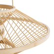 GloboStar® SORENIA 02005 Boho Επιτραπέζιο Φωτιστικό Μονόφωτο 1 x E27 AC220-240V IP20 - Φ50 x Υ18cm - Μπεζ Ξύλινο Μπαμπού Πλέγμα