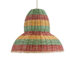 GloboStar® CABALLEROS 02057 Boho Κρεμαστό Φωτιστικό Καμπάνα Μονόφωτο 1 x E27 IP20 Πολύχρωμο Ξύλο - Μ40 x Π40 x Υ30cm