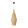 GloboStar® MAUI 02114 Boho Κρεμαστό Φωτιστικό Πλέγμα Μονόφωτο 1 x E27 IP20 Μπεζ Ξύλο - Μ30 x Π30 x Y77cm