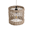 GloboStar® ECUADOR 02120 Boho Κρεμαστό Φωτιστικό Πλέγμα Μονόφωτο 1 x E27 IP20 Μπεζ Rattan - Μ20 x Π20 x Υ20cm