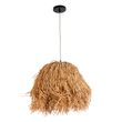 GloboStar® GUADELOUPE 02154 Boho Κρεμαστό Φωτιστικό Πλέγμα Μονόφωτο 1 x E27 IP20 Καφέ Ράφια - Μ50 x Π50 x Υ40cm