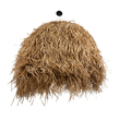 GloboStar® GUADELOUPE 02159 Boho Κρεμαστό Φωτιστικό Πλέγμα Μονόφωτο 1 x E27 IP20 Μπεζ Ράφια - Μ120 x Π120 x Υ100cm