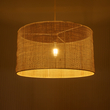 GloboStar® YOTTO 01822 Boho Κρεμαστό Φωτιστικό Καπέλο Μονόφωτο 1 x E27 IP20 Μπεζ Ξύλο - Μ55 x Π55 x Y30cm