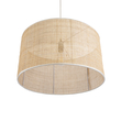 GloboStar® YOTTO 01822 Boho Κρεμαστό Φωτιστικό Καπέλο Μονόφωτο 1 x E27 IP20 Μπεζ Ξύλο - Μ55 x Π55 x Y30cm