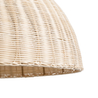 GloboStar® MONTANA 02379 Boho Κρεμαστό Φωτιστικό Καμπάνα Μονόφωτο 1 x E27 IP20 Μπεζ Ξύλο - Μ80 x Π80 x Υ40cm