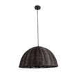 GloboStar® MONTANA 02381 Boho Κρεμαστό Φωτιστικό Καμπάνα Μονόφωτο 1 x E27 IP20 Καφέ Ξύλο - Μ50 x Π50 x Υ25cm