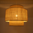 GloboStar® BRAVADO 02387 Boho Κρεμαστό Φωτιστικό Πλέγμα Μονόφωτο 1 x E27 IP20 Καφέ & Μπεζ Ξύλο - Μ70 x Π70 x Υ58cm