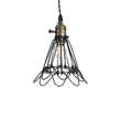 GloboStar® FLOWER IRON RUST 01181 Vintage Κρεμαστό Φωτιστικό Πλέγμα Μονόφωτο 1 x E27 IP20 Μαύρο Μέταλλο - Μ10 x Π10 x Υ20cm